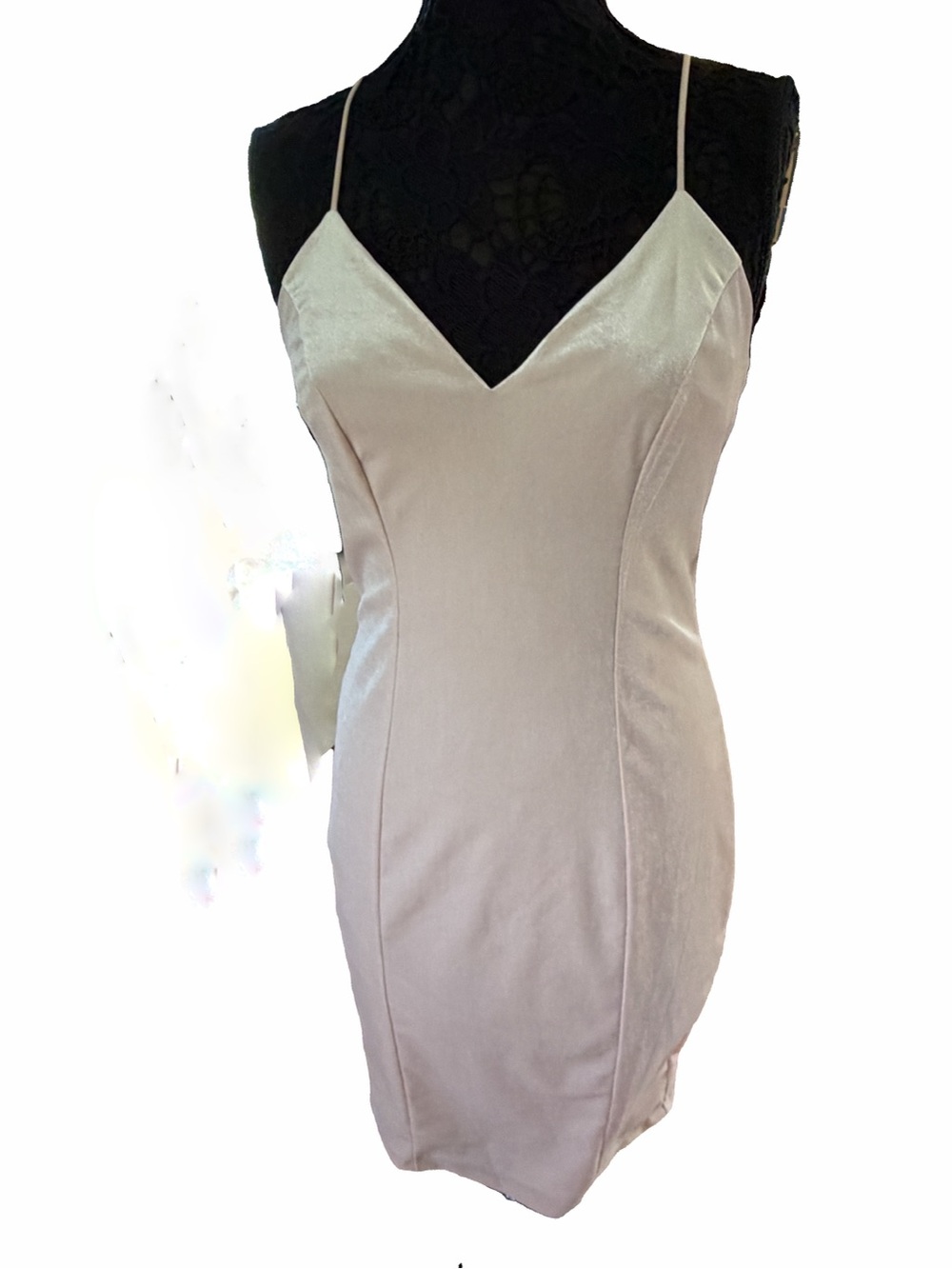 Guess Velvet Slip Dress with Spaghetti Straps - Pink
